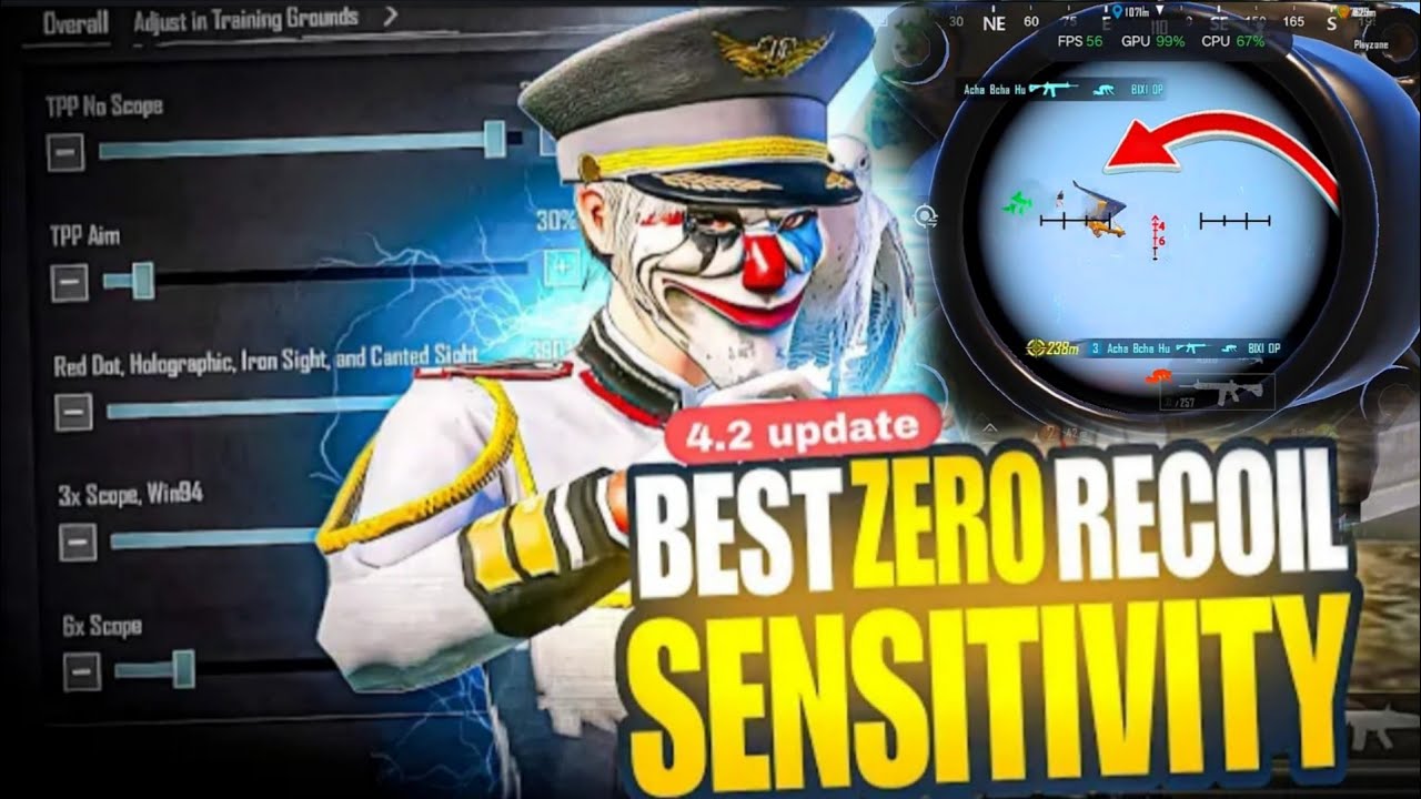 BGMI 4.2 Update ZERO RECOIL SENSITIVITY🔥| Best Sensitivity Code For Gyro & Non gyro Players 
