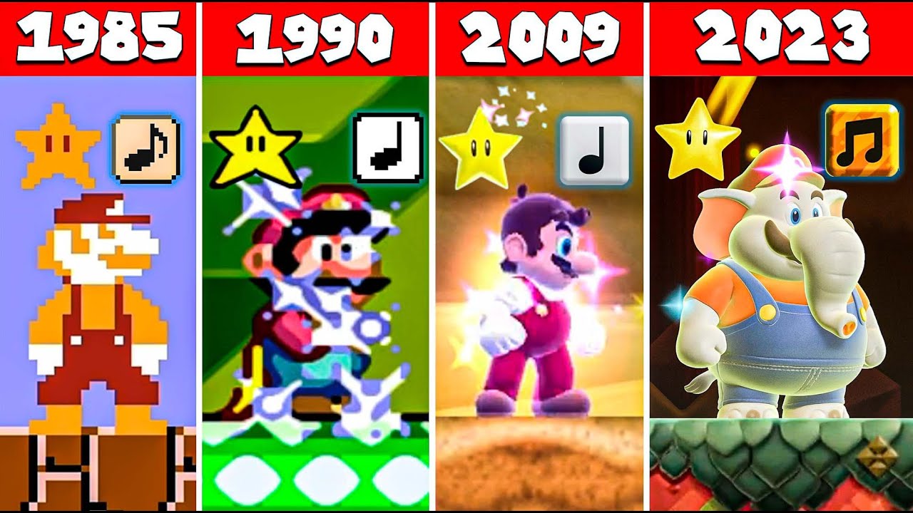 Evolución del TEMA de la SUPER ESTRELLA en MARIO Bros (1985-2023)