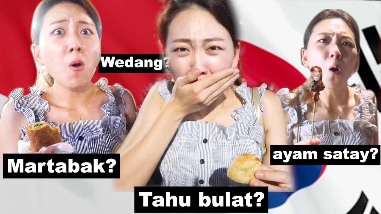 Korean Tries Indonesian Street Food & Luxury Food!