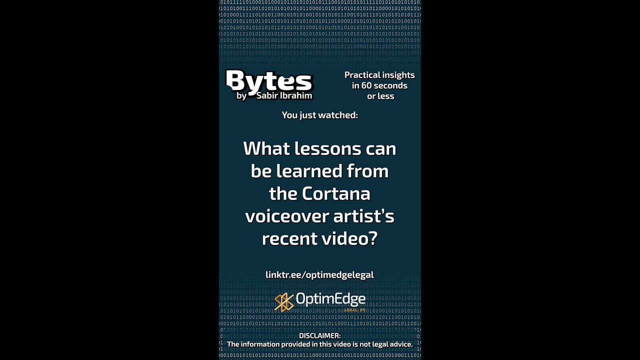 Bytes Episode 92 - What lessons can be learned from the Cortana voiceover artist's recent video?