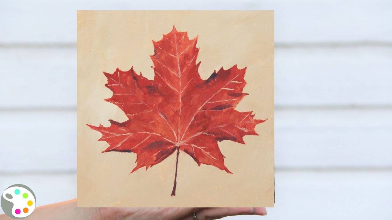 How to Paint a Fall Leaf with Acrylics | Maple Leaf Wall Art Tutorial
