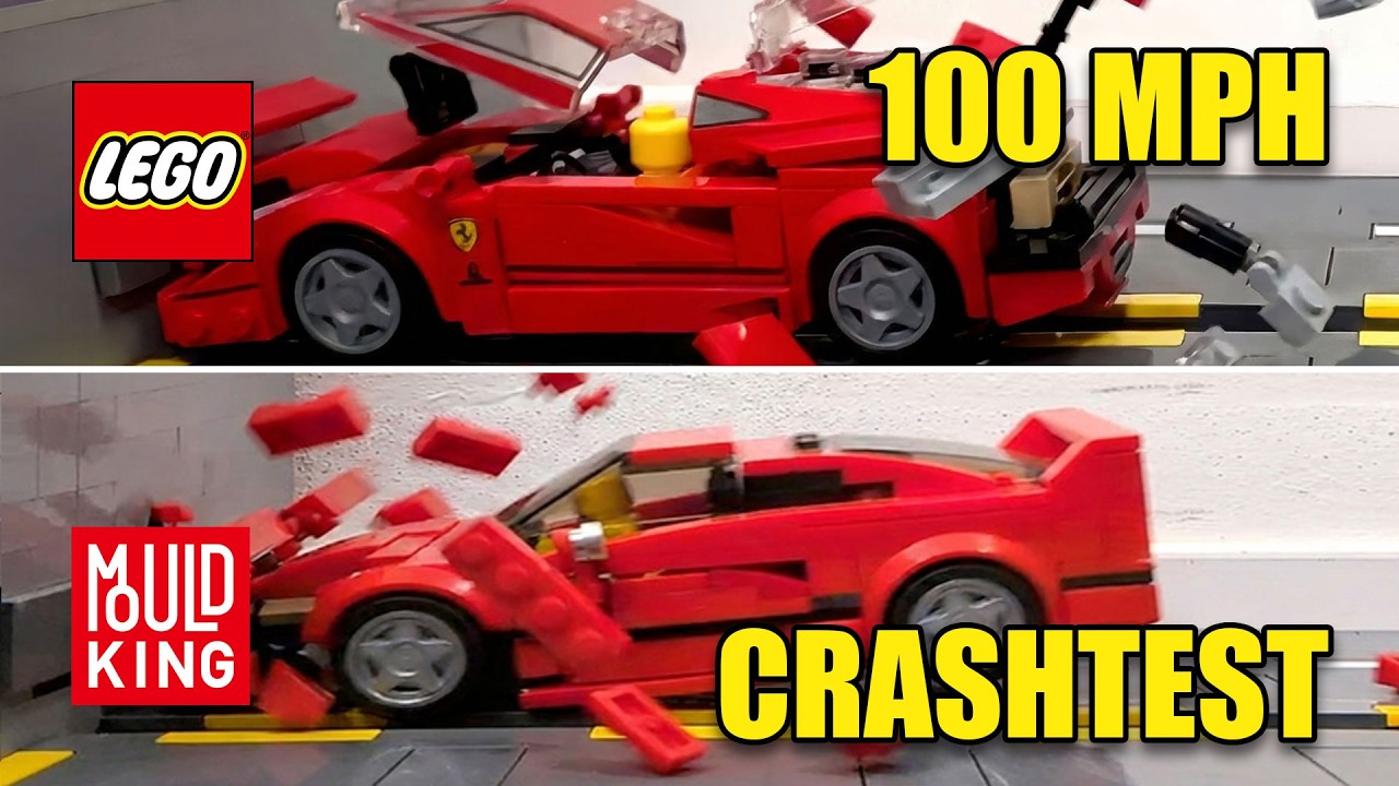 LEGO F40 vs Mould King F40 Crash Test at 100MPH