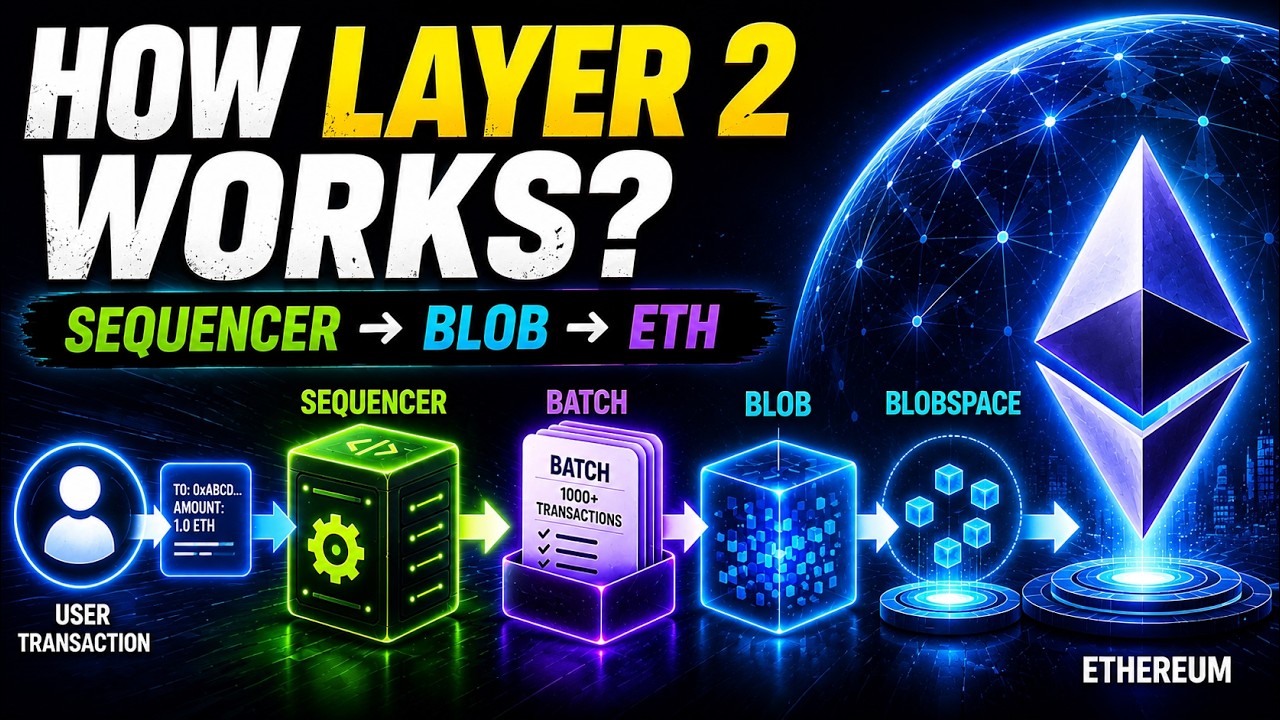 How Ethereum Layer 2 Actually Works? 🚀 Sequencer, Rollups, Batches & Blobs Explained