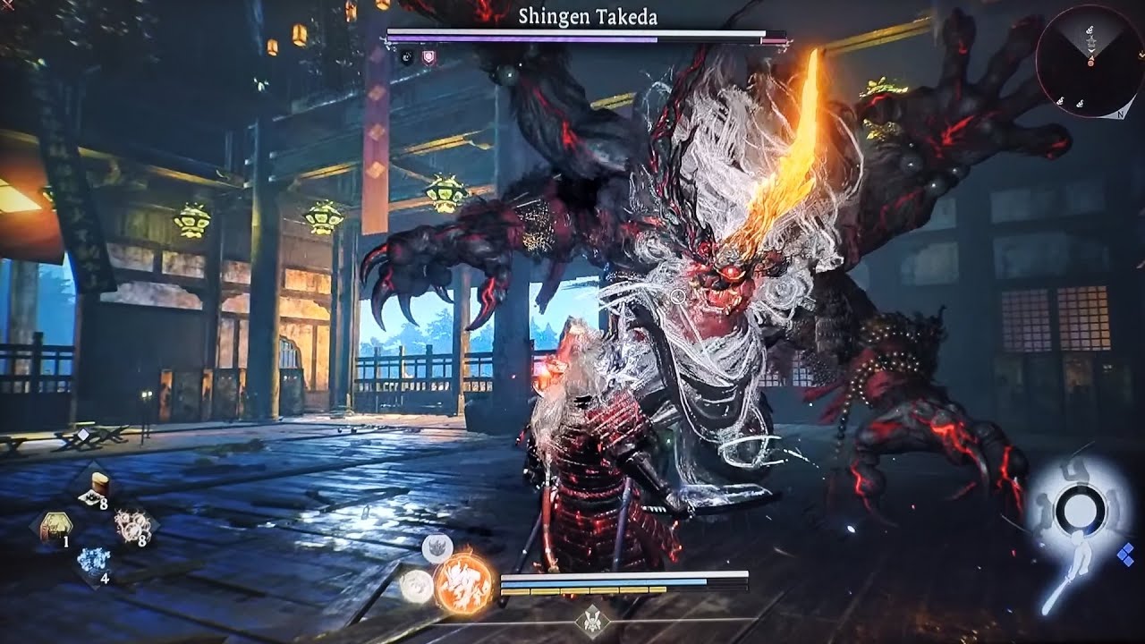 Nioh 3. Shingen Takeda Yokai No Damage estilo samurai