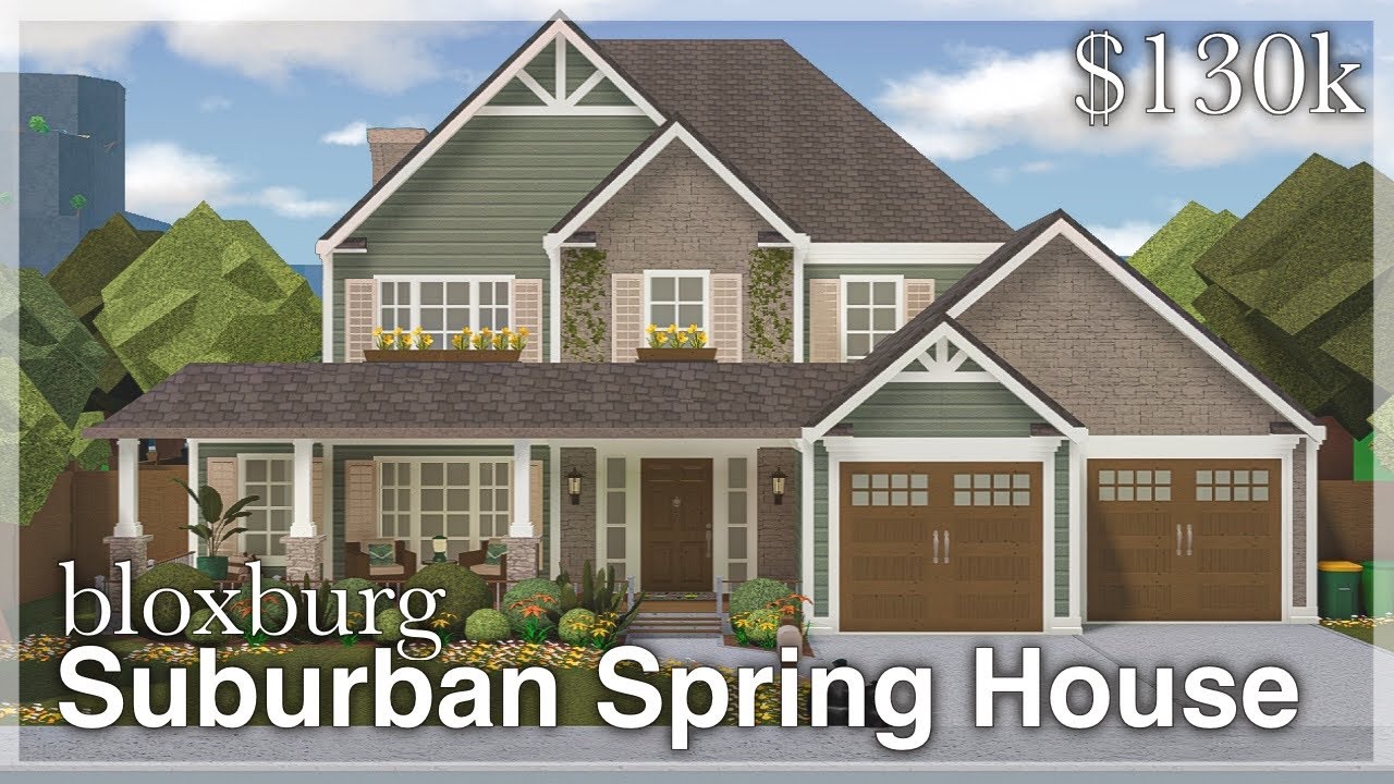 Bloxburg - Suburban Spring House Speedbuild 🪴 (exterior)