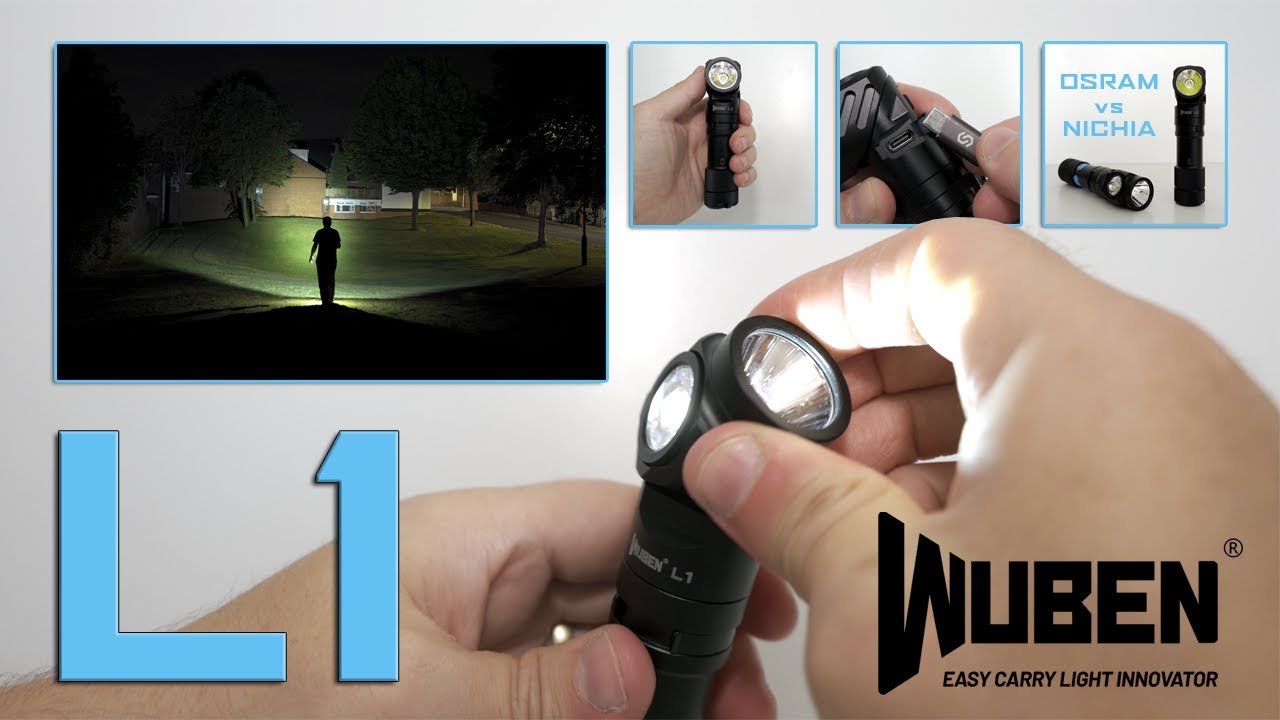 WUBEN L1 - Dual light source flashlight with rotating head - 2000 lumens - Type-C power bank feature