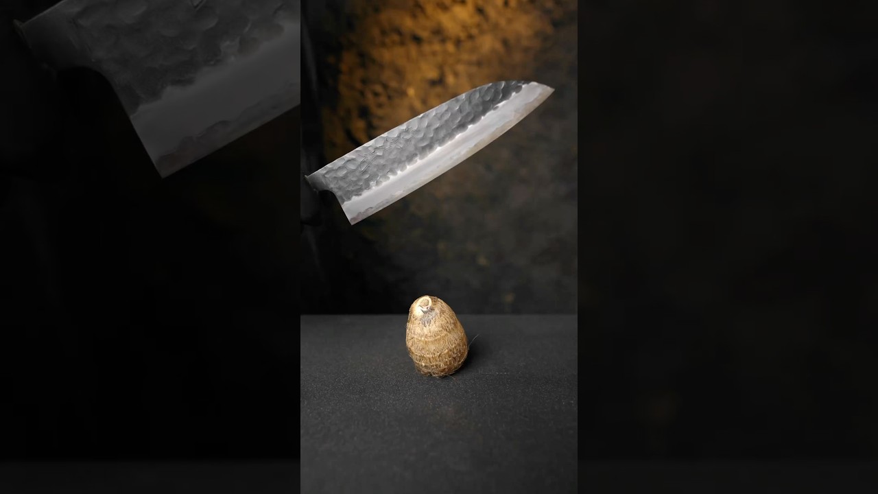 I couldn't cut the eddo so I sharpened the knife.