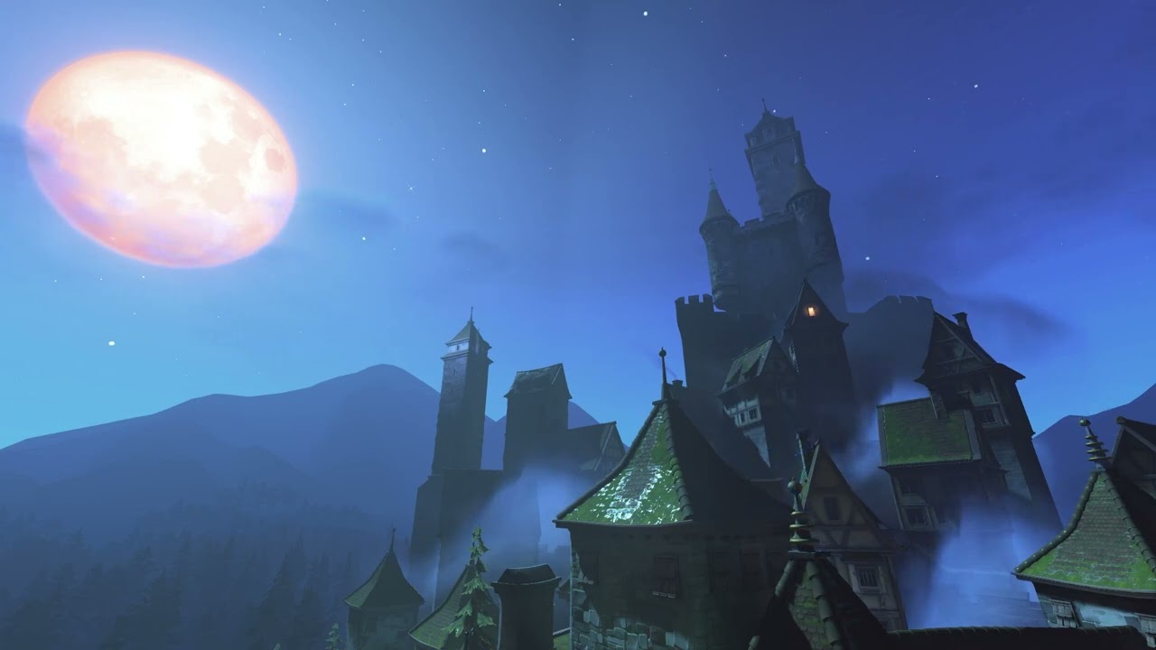 Eichenwalde | Halloween Terror Tour | Thunder and Rain Ambience | Overwatch 2 | Graphics & Chill