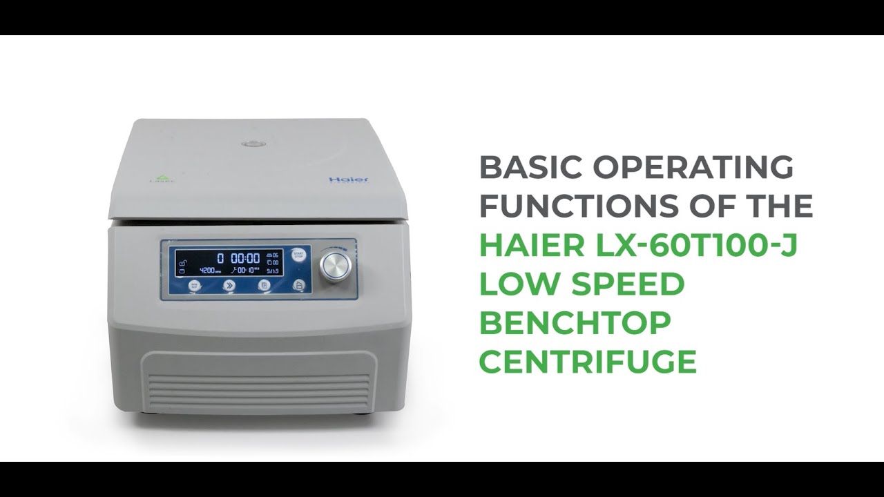 Haier LX-60T100 - J Low Speed Benchtop Centrifuge Operating Video by Lasec®