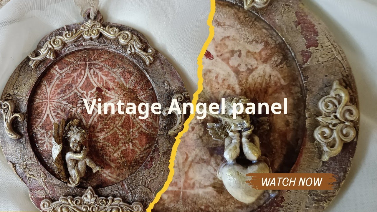 Vintage Angel panel -decoupage-DIY