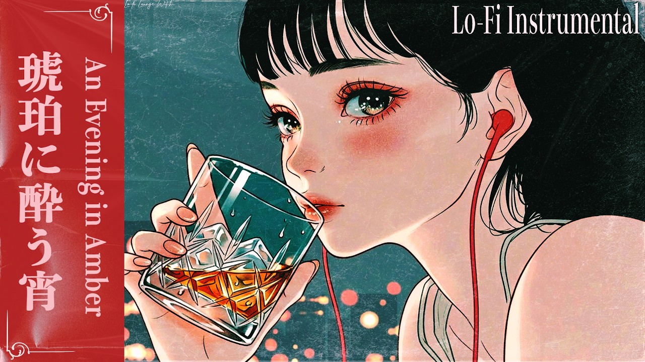 【3 Hours】Lo-Fi Instrumental Chillhop for Study / Focus / Relax | An Evening in Amber 琥珀に酔う宵
