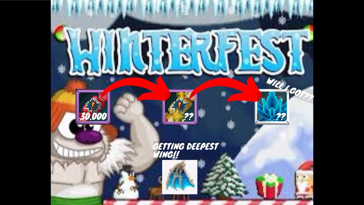 Using winterfest cracker + getting depest wing |GROWTOPIA