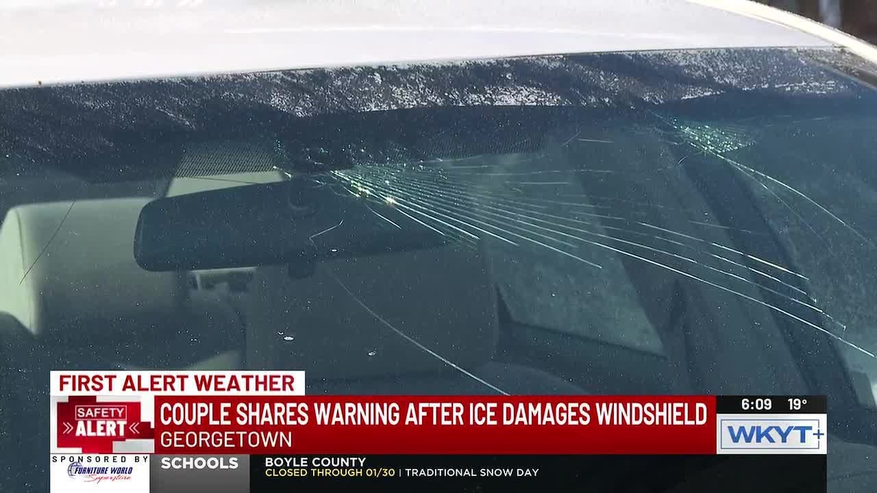 Georgetown couple’s windshield shattered by ice sheet on I-75