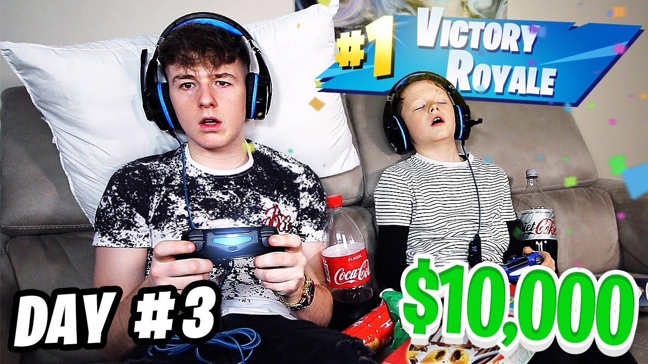 Last To Stop Playing Fortnite Wins $10,000 - Challenge vs LITTLE BROTHER!!
