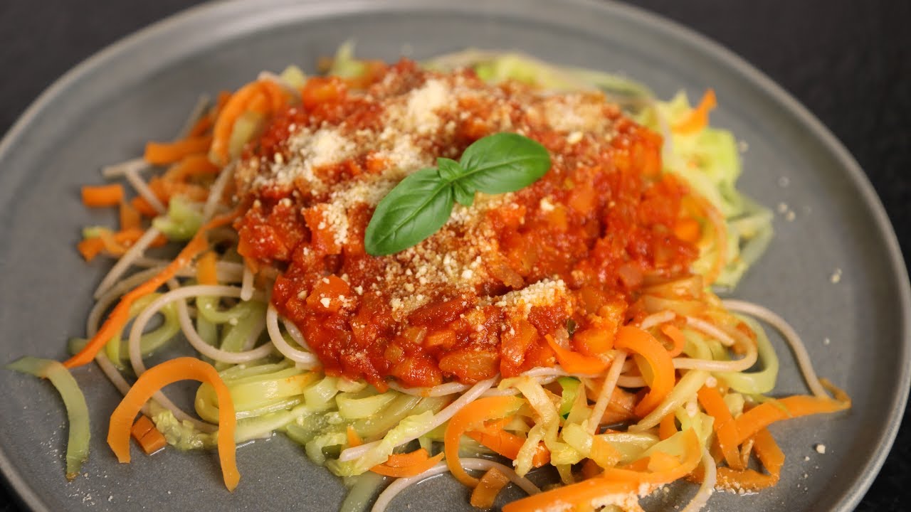 Spaghetti Tricolore - Simpel den Gemüseanteil erhöhen