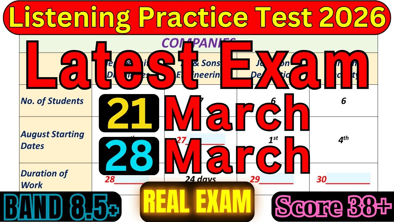 Реальный пробный тест IELTS по аудированию, запланированный на 21 и 28 марта 2026 года, с ключом ...