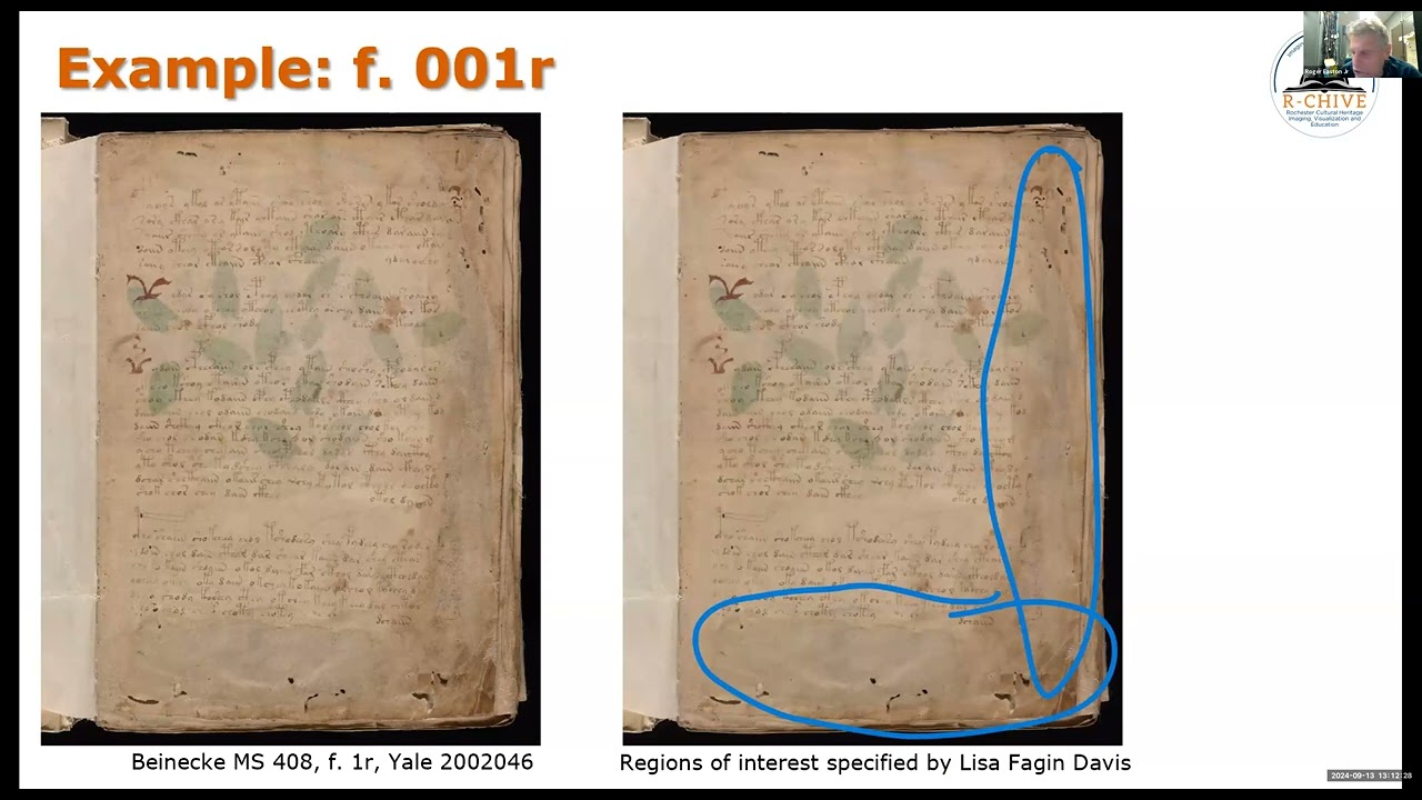 Roger Easton on Processing the Voynich Manuscript Sept  13, 2024