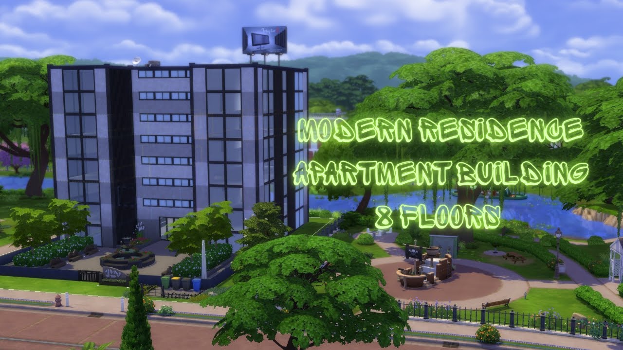 Modern Apartment Building | 8 floors Simulation | The Sims 4 | No Talking
