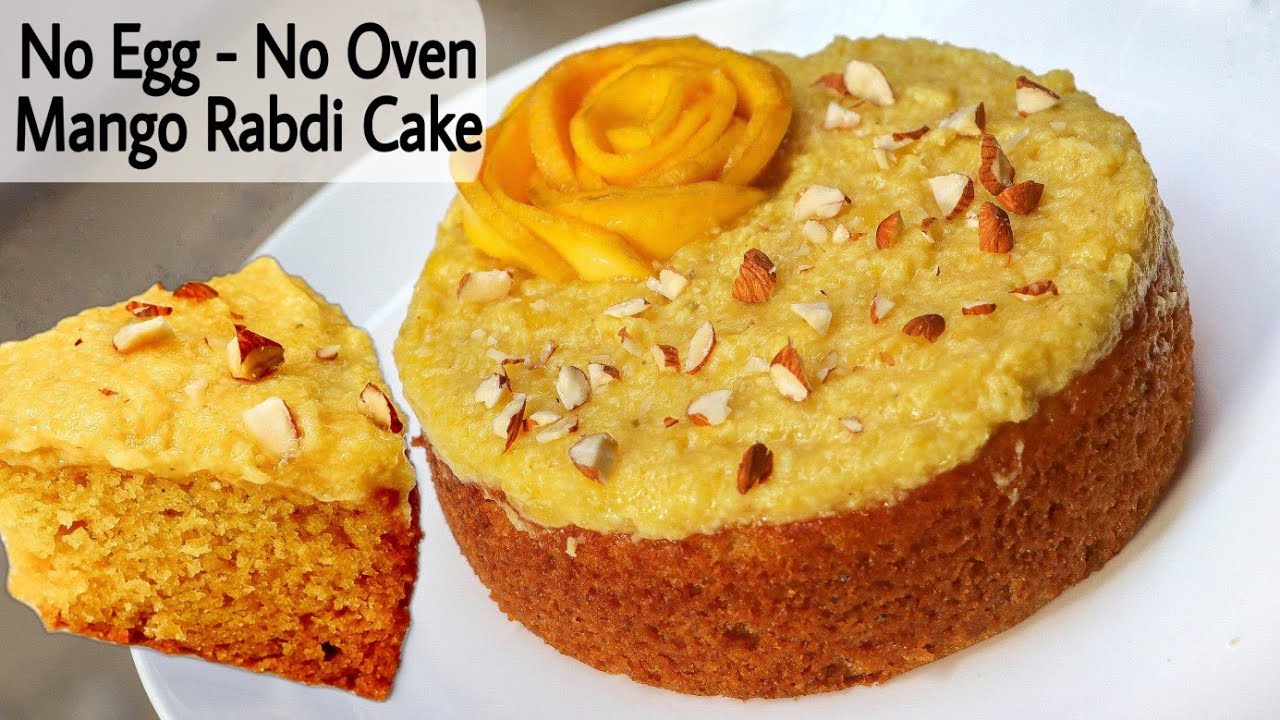Eggless Mango Cake Without Oven, Butter Paper, Cream, Condensed Milk, Butter, Curd, Fathers Day Cake