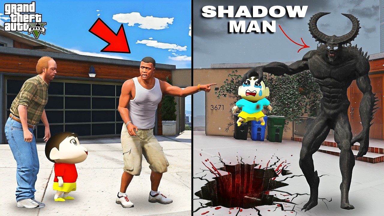 GTA V : Shinchan's Friend Disappears into GHOST WORLD ! Franklin Meets SHADOW MAN (Part-2) in Telugu