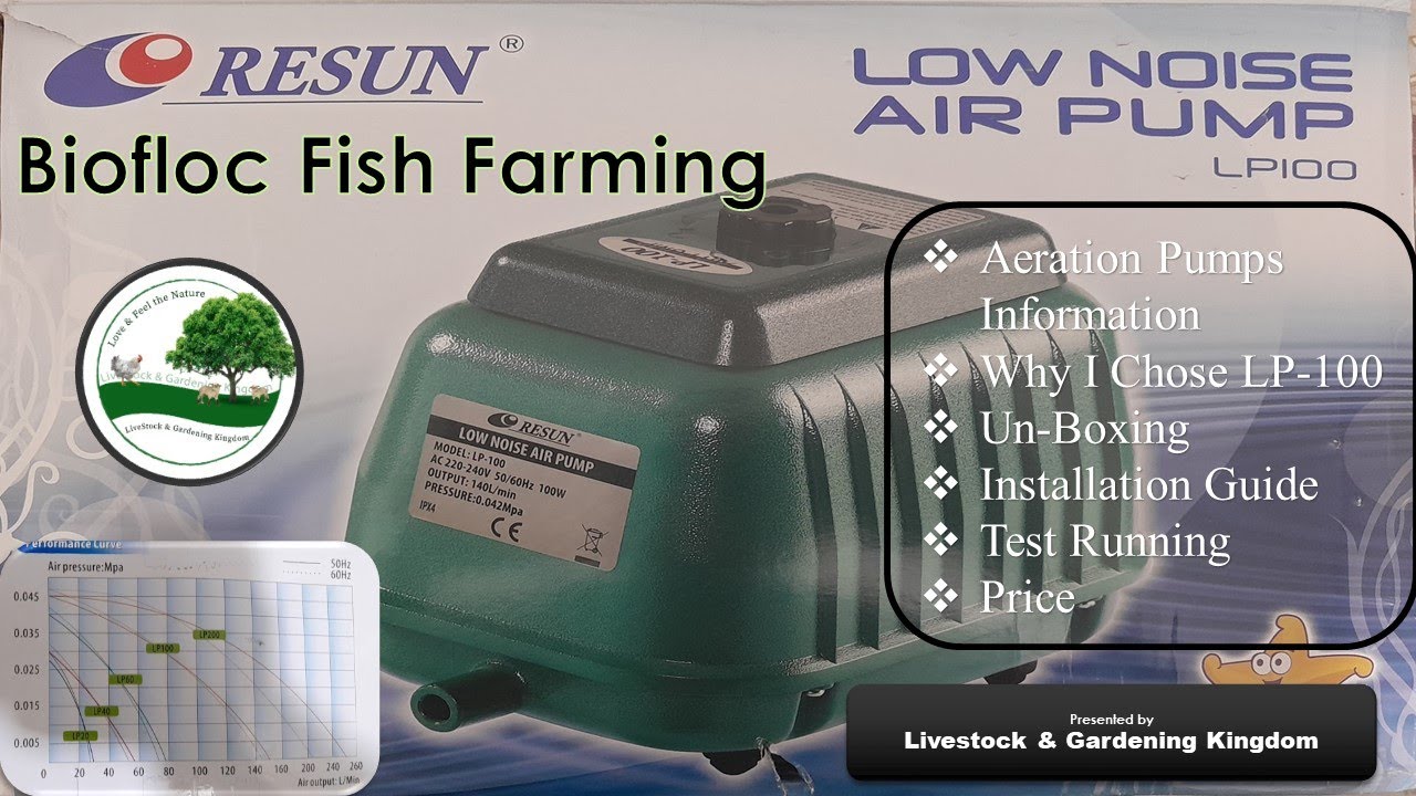 Unboxing Resun LP100 air pump for biofloc fish farming in pakistan || Livestock & Gardening Kingdom