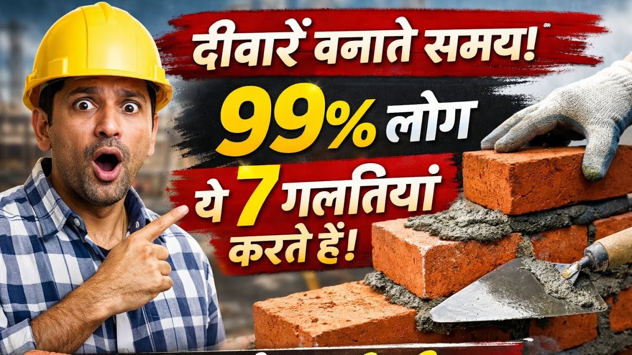 🚨 दीवारें बनाते समय 99% लोग ये 7 गलतियां करते हैं! | ईंट की जुड़ाई का सही तरीका 🧱