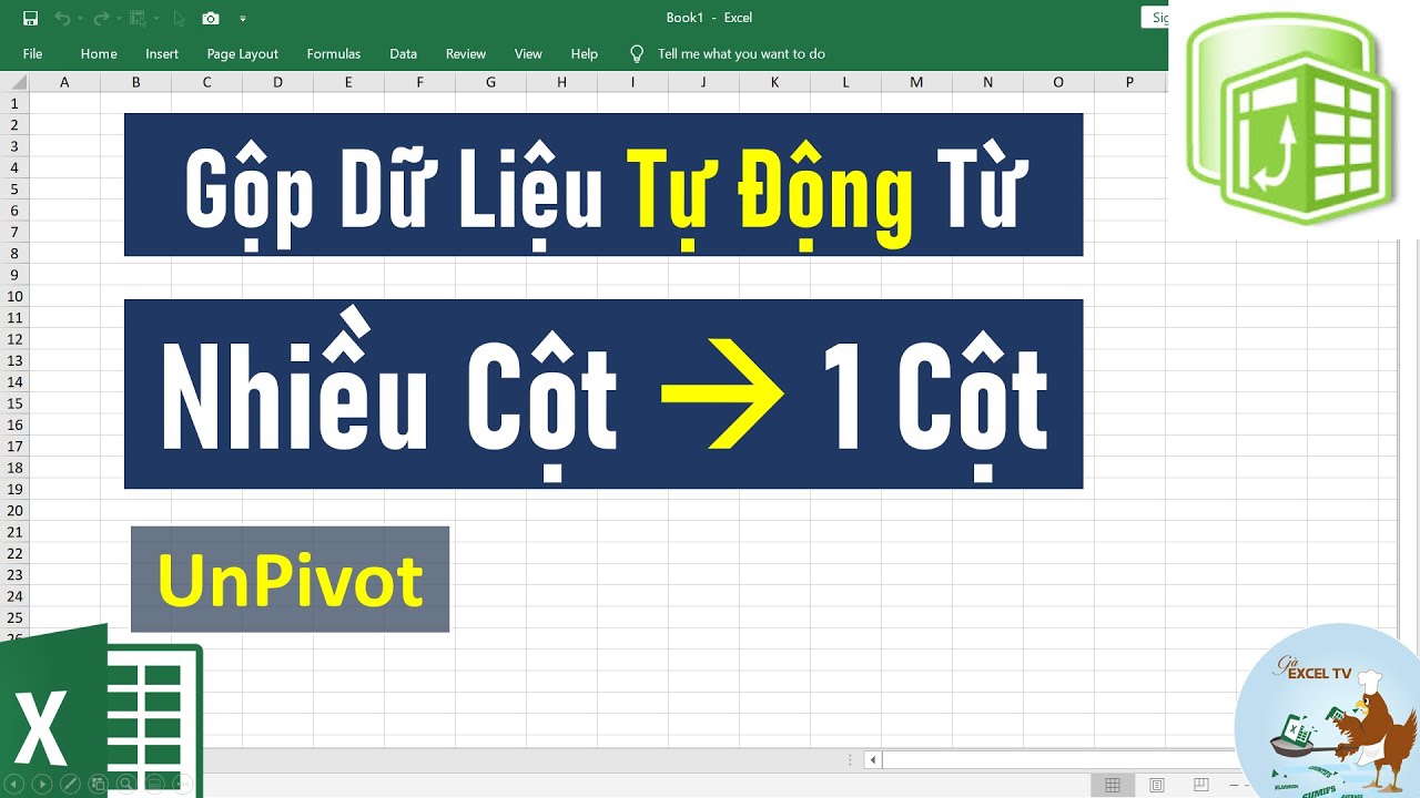 Cách gộp nhiều cột thành 1 cột trong excel (Unpivot)