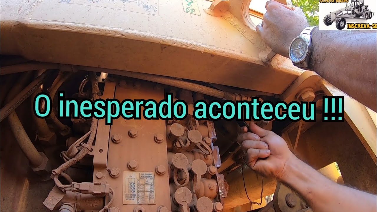 Transmissão/Limpeza troca de óleo e filtro /Motoniveladora Caterpillar 120K Grader niveleuse patrola