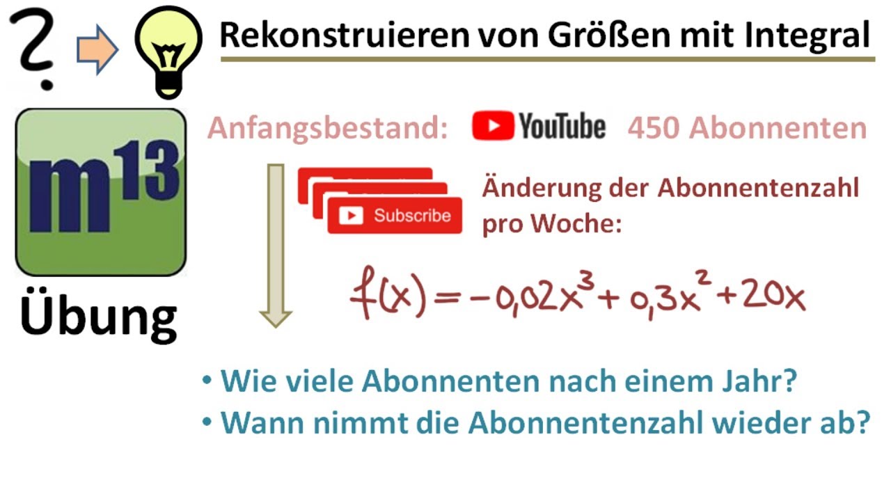 Rekonstruktion von Größen/Beständen mit Integral (Übung)