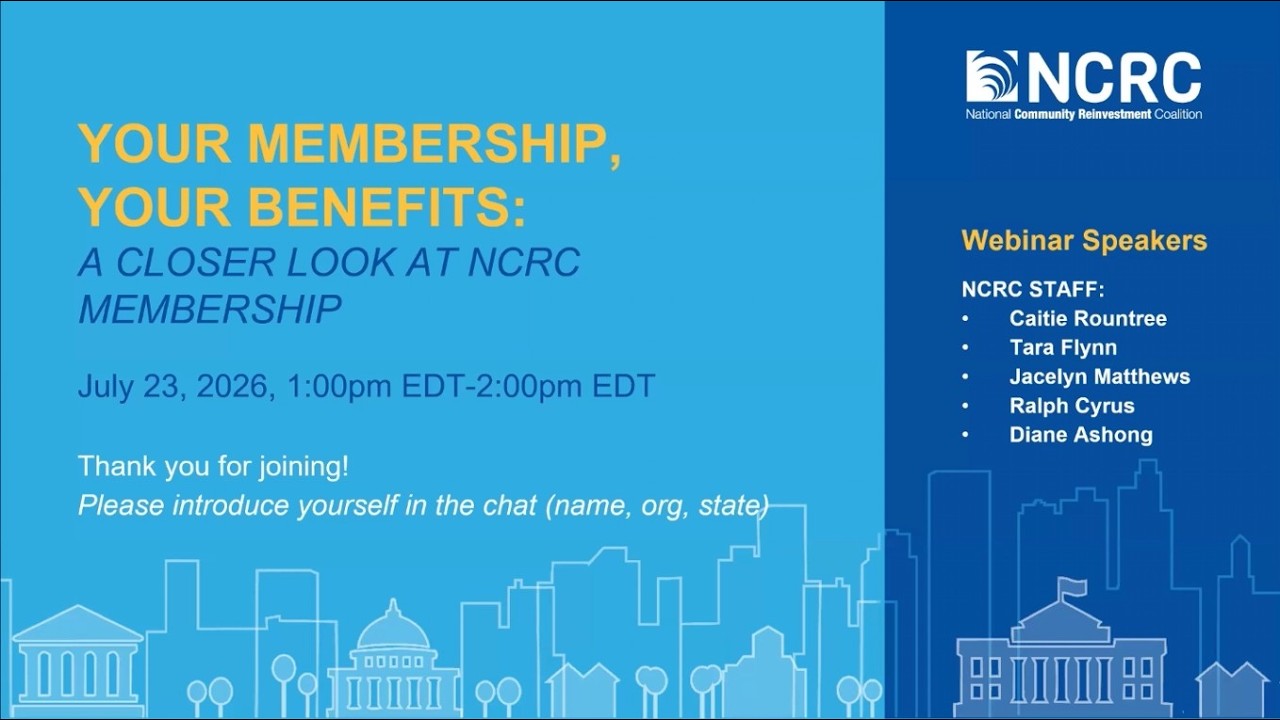 Your Membership, Your Benefits: A Closer Look at NCRC Membership