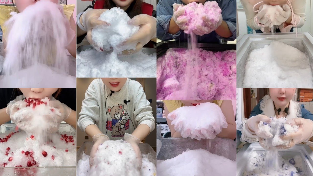 ASMR ICE EATING || HANDSFUL OF FREEZER FROST EATING || SATISFYING SOFT CRUNCHY FROST BITES ASMR🧊