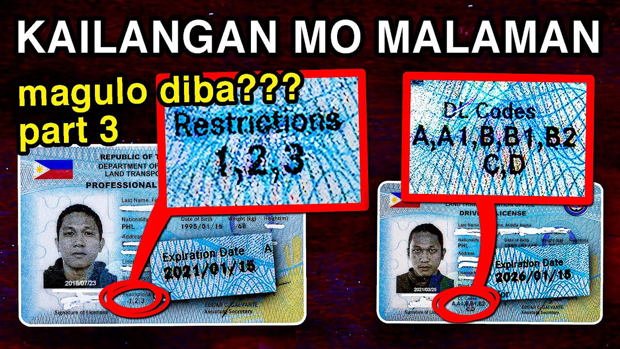 BAGO BA LISENSYA MO? PANUORIN MO ITO! DRIVER'S LICENSE CODES EXPLAINED (part 3)