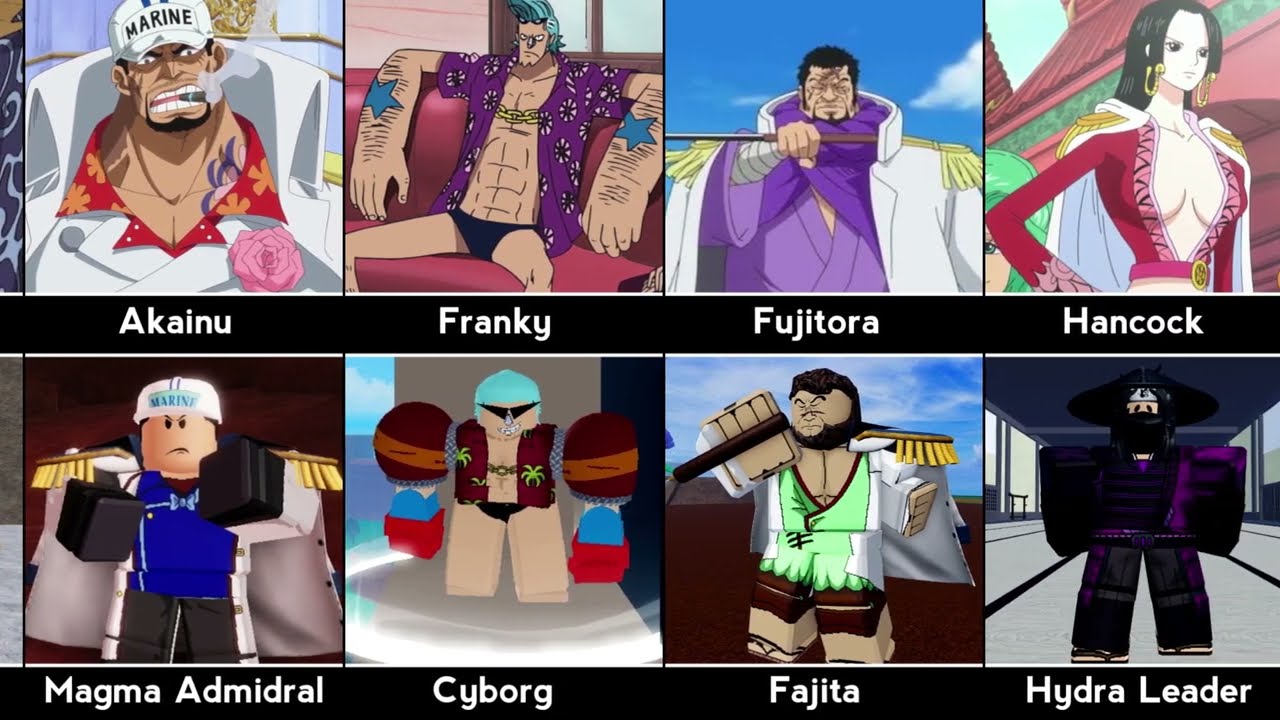 All One Piece Characters in Blox Fruits | Full Roblox Comparison