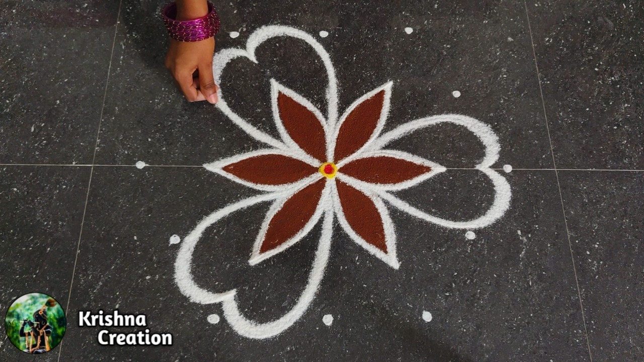 Easy Padi Kolam Design with 5x3 dots | Creative Rangoli | Padi Kolam Muggulu | Rangoli Kolam