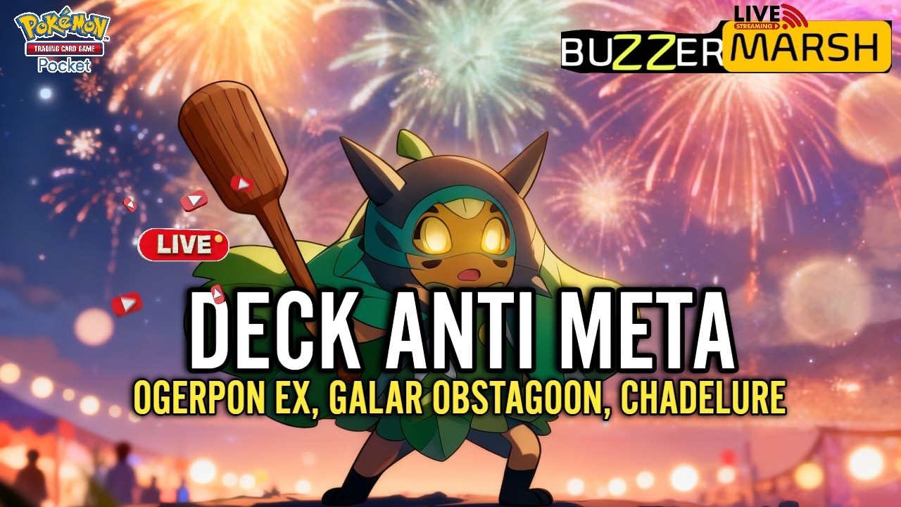 LIVE 🔴BIKIN DECK ANTI META OGERPON EX, GALARIAN OBSTAGOON, DAN LAINNYA- POKEMON TCG POCKET