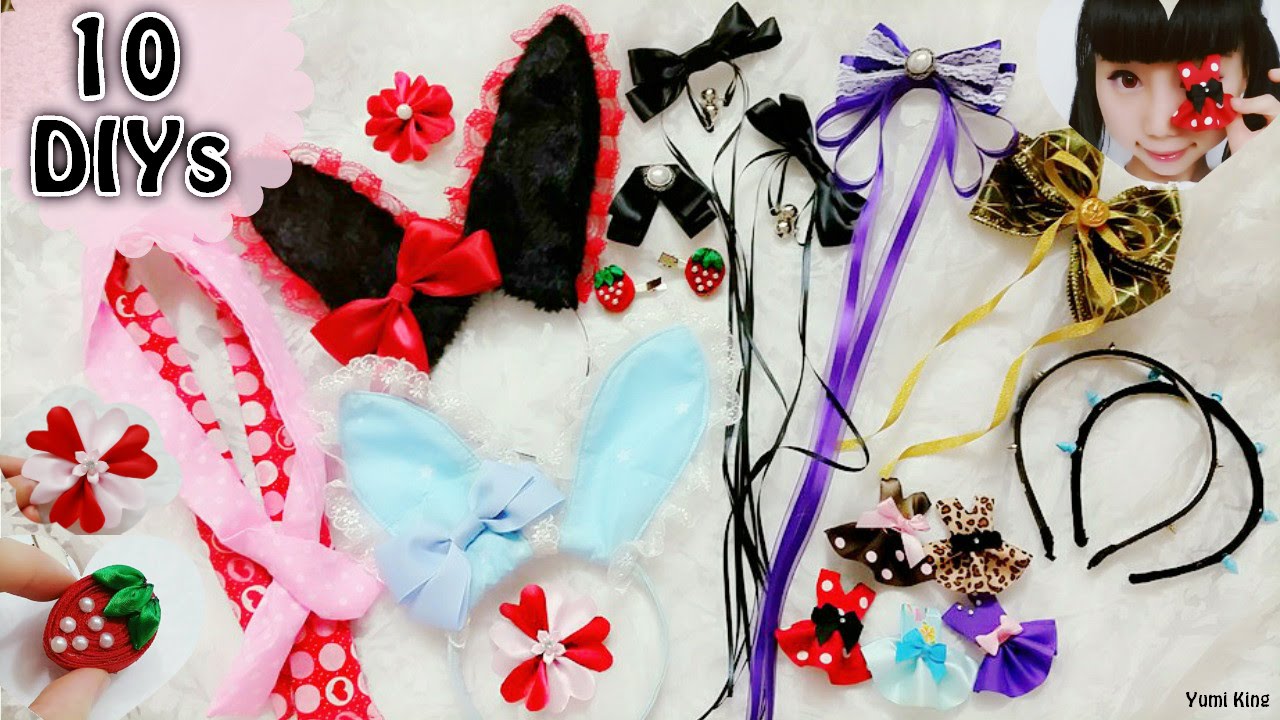 10 DIY Cute and Easy Hair Accessories for School, Cosplay, Gothic and Lolita