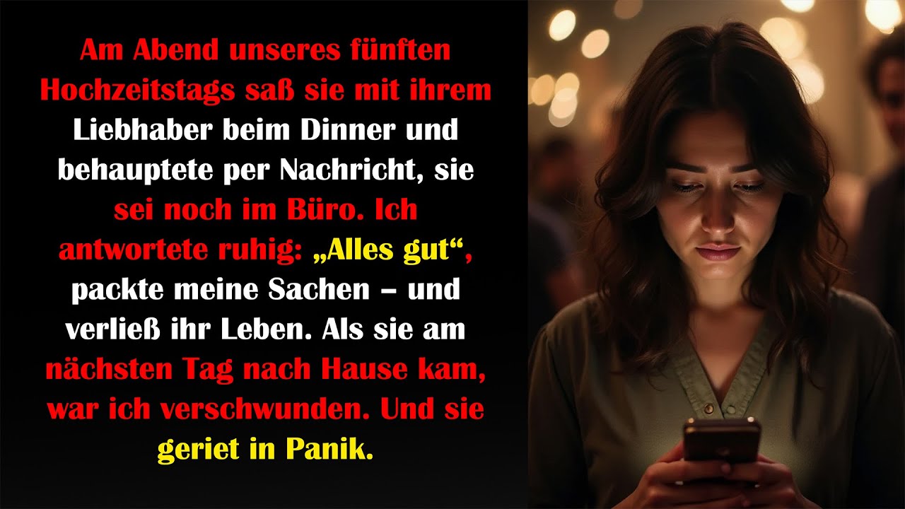 Am fünften Jahrestag log sie mich an – ich antwortete ruhig, packte und verschwand für immer