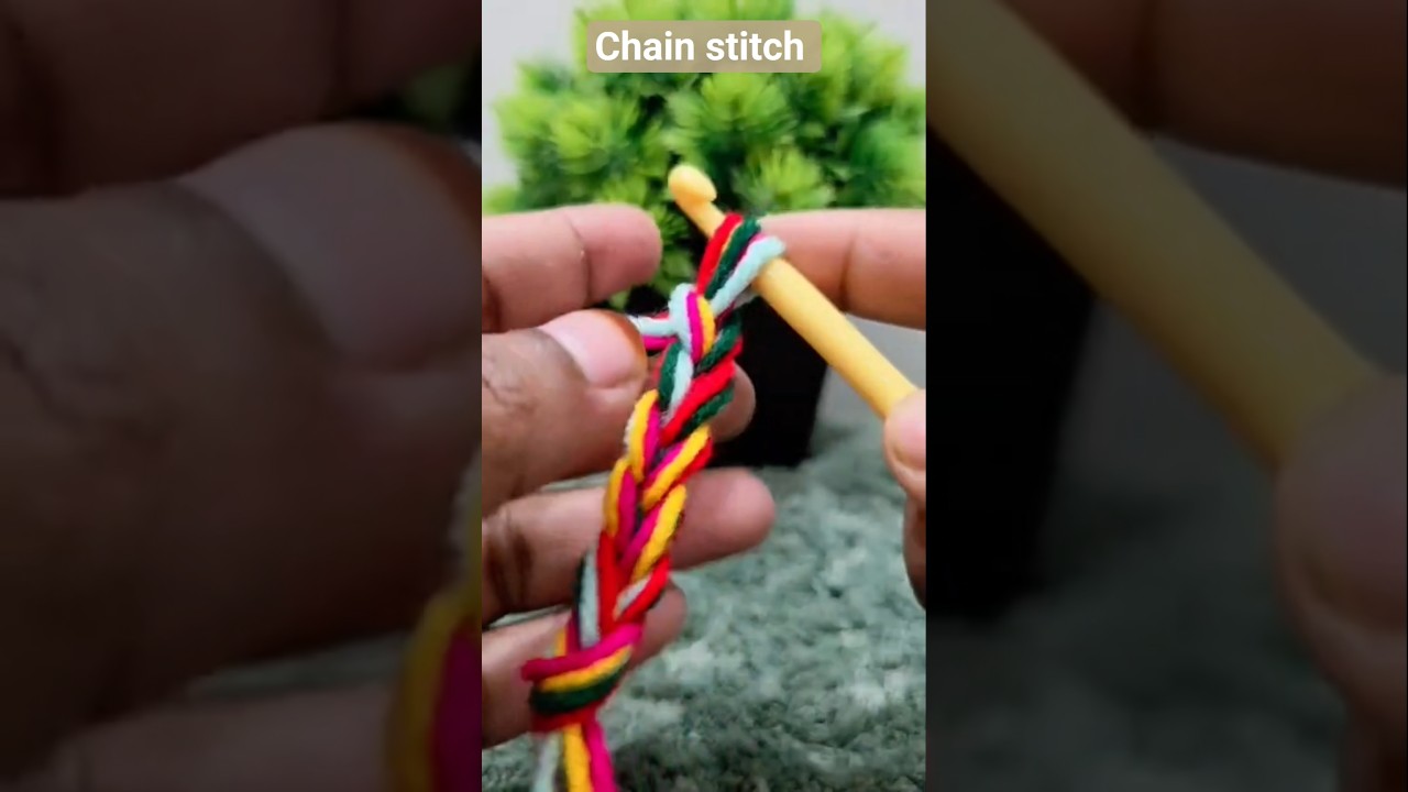 😍colourful chain stitch🧶|