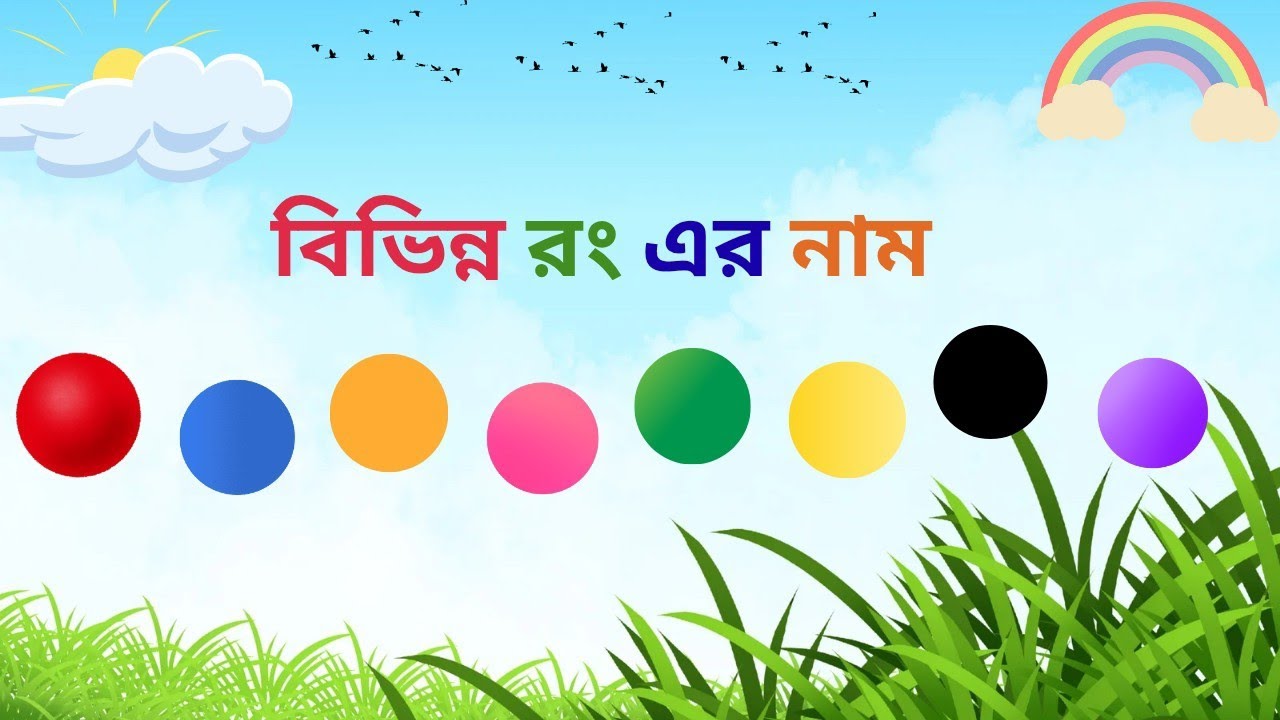 বাংলা ও ইংরেজিতে বিভিন্ন রং এর নাম l শিশুদের জন্য বিভিন্ন রং l Colours Name in Bengali and English l