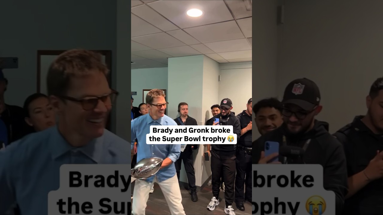 Tom Brady and Gronk BREAKS Super Bowl Trophy