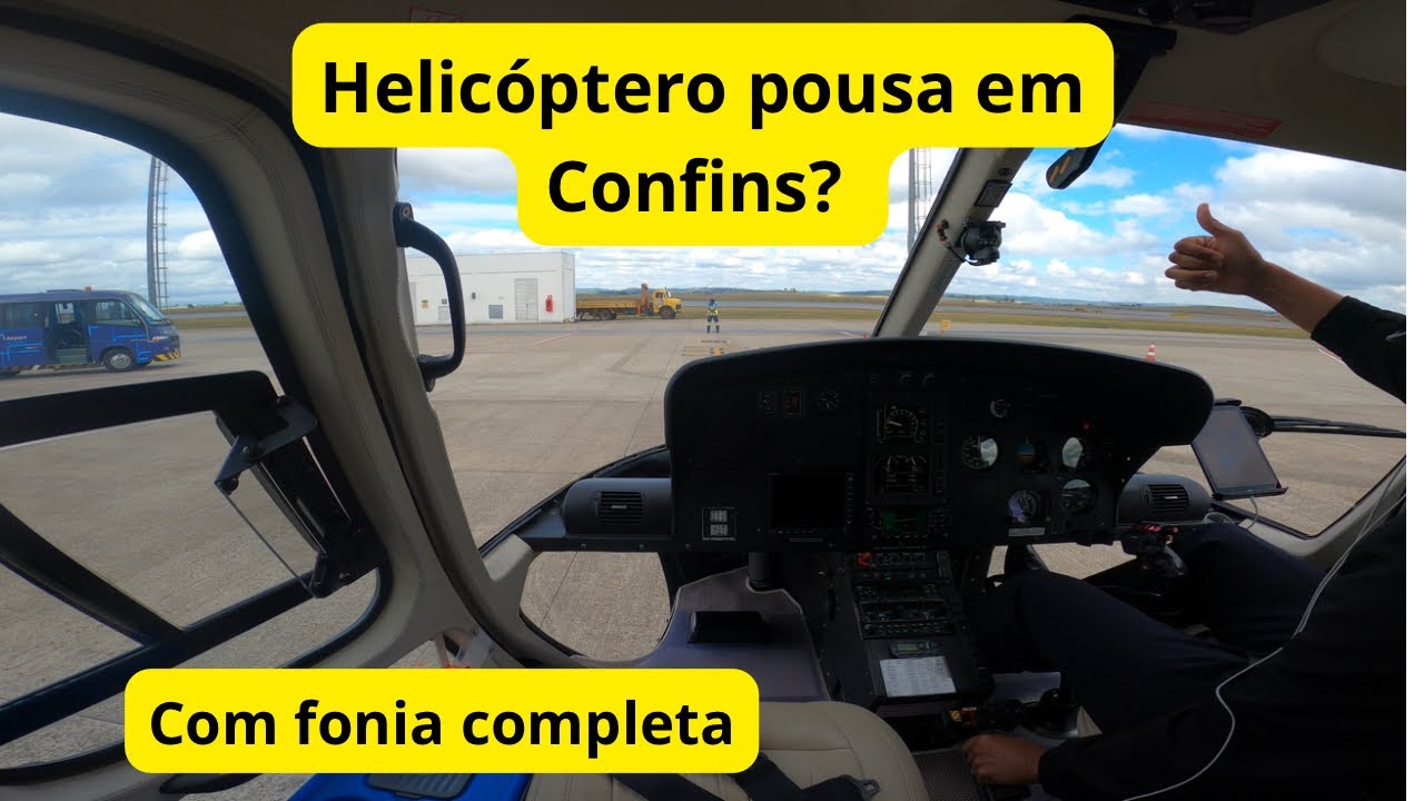 Helicóptero pousando no aeroporto de Confins (Helibh/Confins)