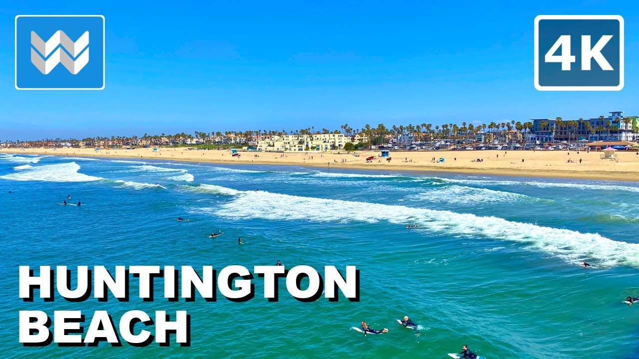 [4K] HUNTINGTON BEACH PIER 🌞 2024 Solar Eclipse Day Southern California - Walking Tour Vlog 🎧 Waves