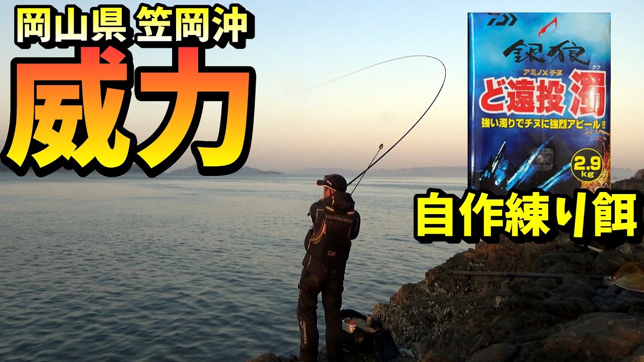 良型チヌがパクリと丸飲みする手作り練り餌の威力！ in 岡山県笠岡沖