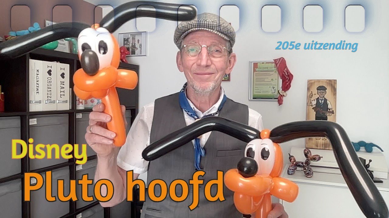 Disney Pluto hoofd / De Haagse ballonnenboer (205e) Ballonfiguren maken – balloon tutorial