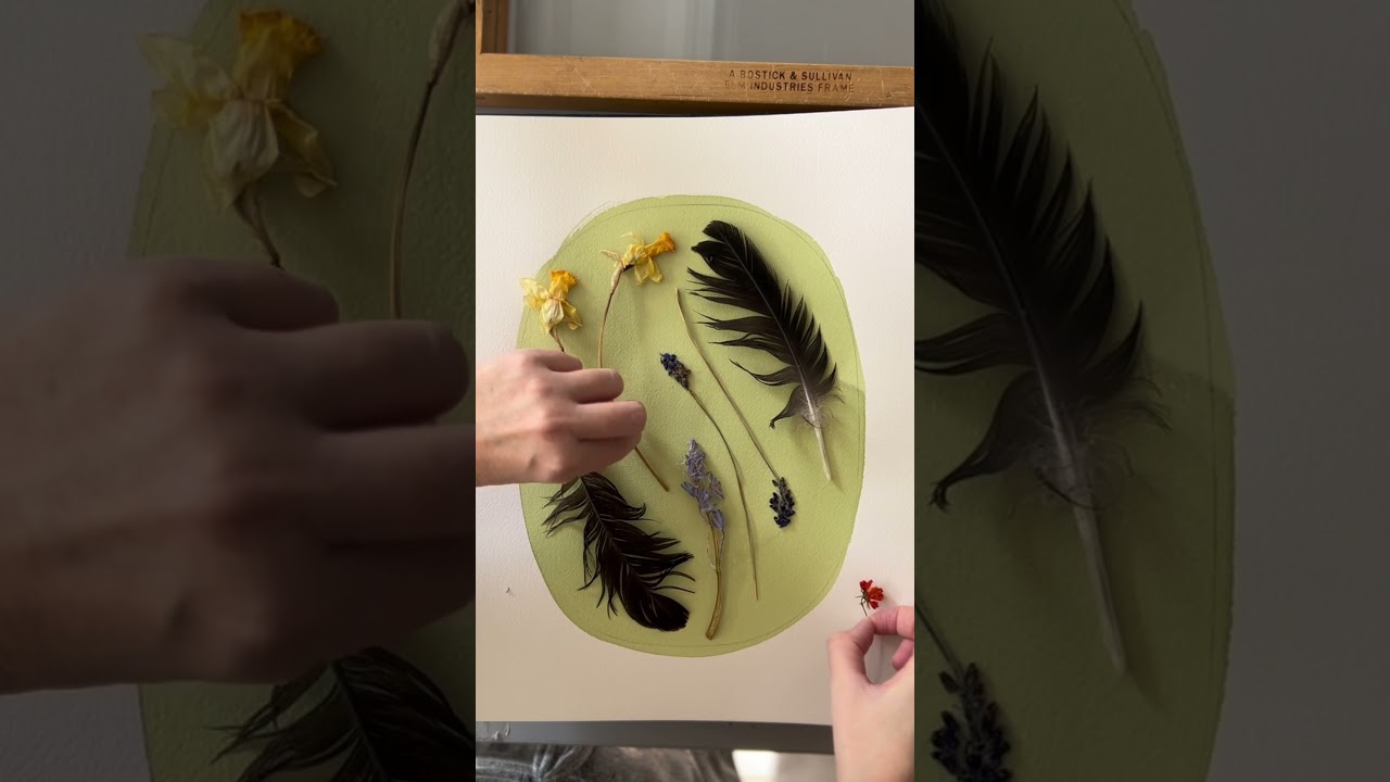 How I make my cyanotype prints with dried flowers and feathers #cyanotype #photography #handmade