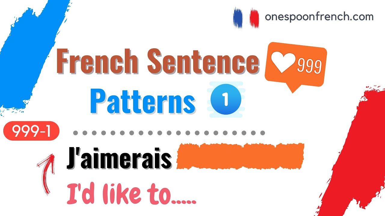 French Sentence Patterns 999 - 1 / I'd like to~ / j'aimerais