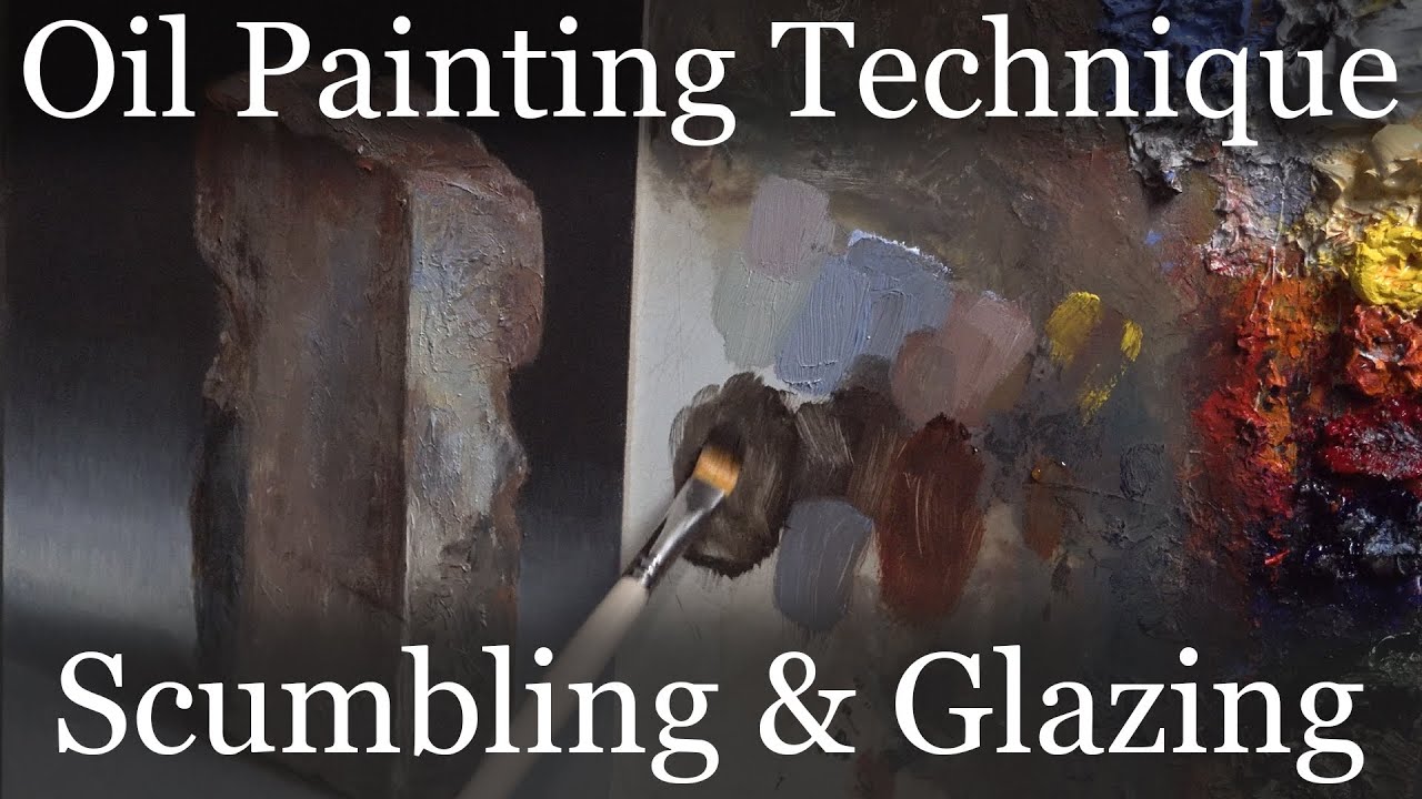 Scumbling and Glazing with oil paint demonstration and instruction with a brick painting reference