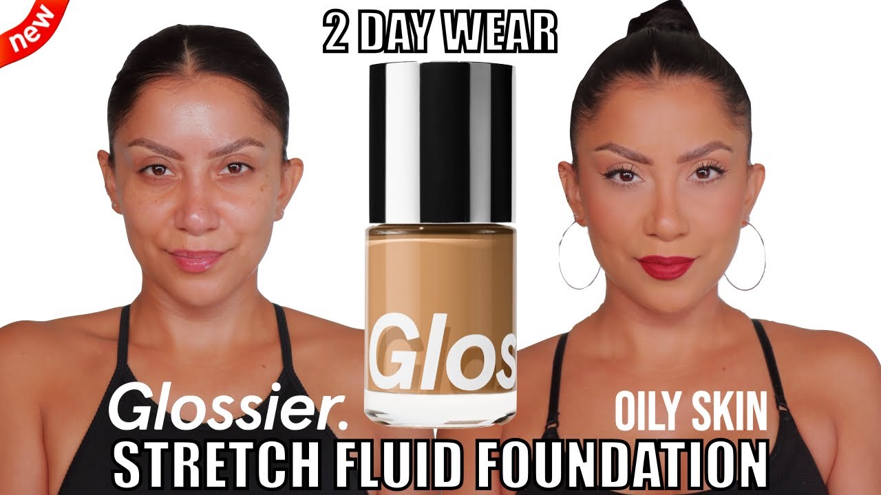 2 DAY WEAR *new* GLOSSIER STRETCH FLUID FOUNDATION BUILDABLE COVERAGE *oily skin* | MagdalineJanet