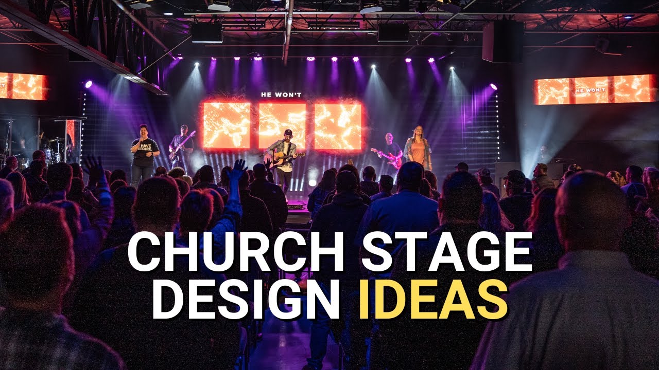 Church Stage Design Ideas with LED Panels (Lyric Ribbons, LED Wall, Custom Shapes)