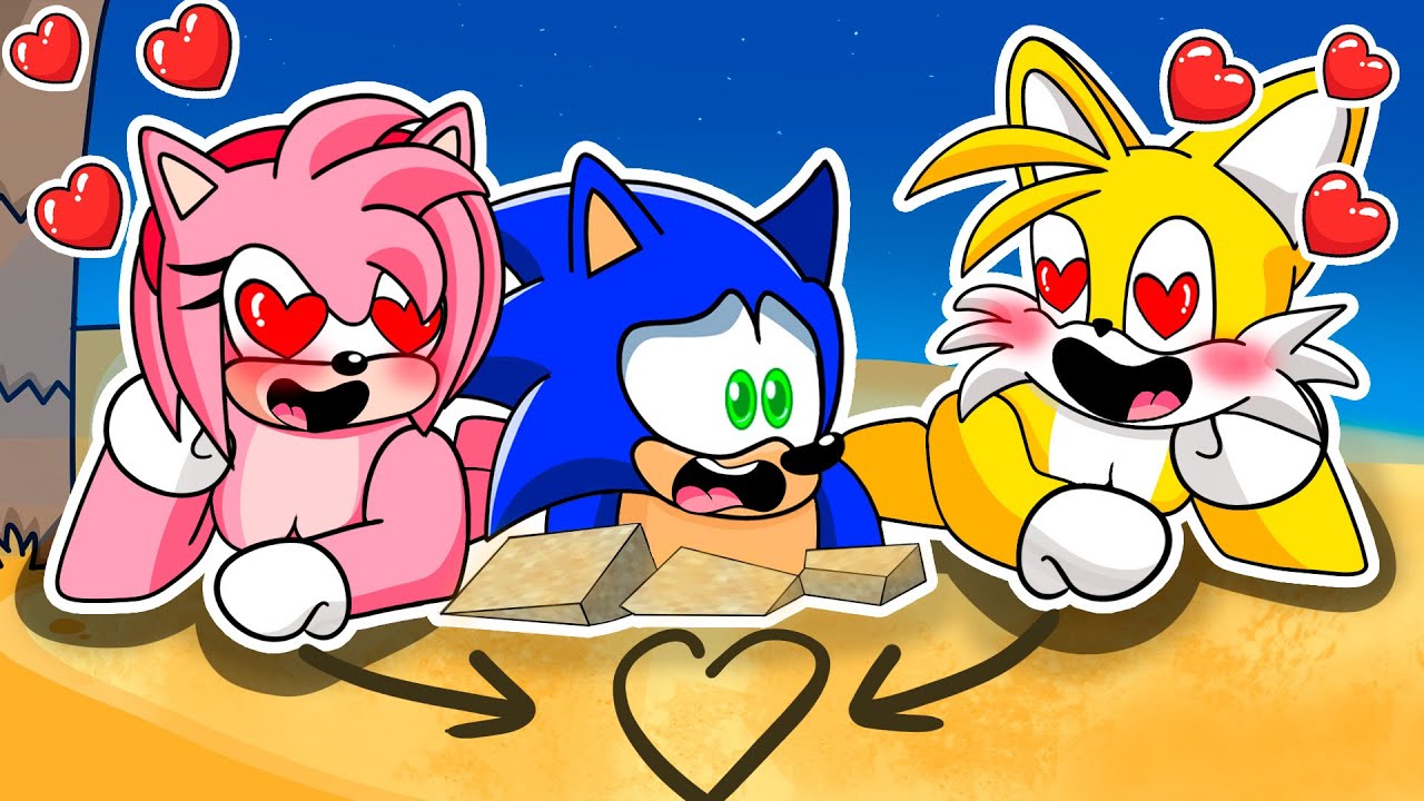 AMY y TAILS SE ENAMORARON de SONIC en LA PLAYA! 😍💖 SONIC en ROBLOX